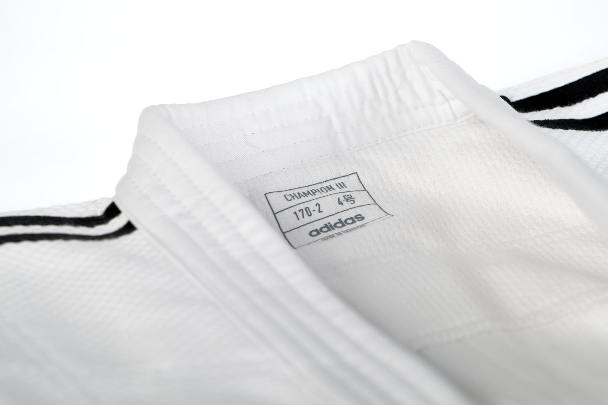 adidas judo jacket Champion III JIJF-JAC-1 white / black stripes slim cut