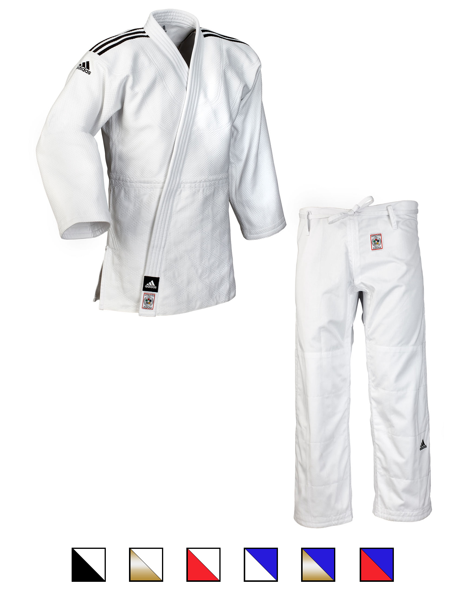 adidas judo gi Champion II JIJF, white / black stripes