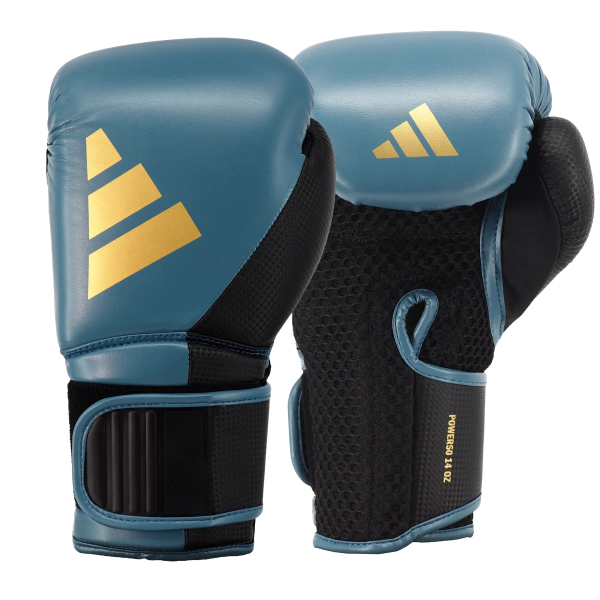 Boxhandschuhe, Blaue Handschuhe, Gepolsterte Handschuhe, Netzinnenfutter, Klettverschluss