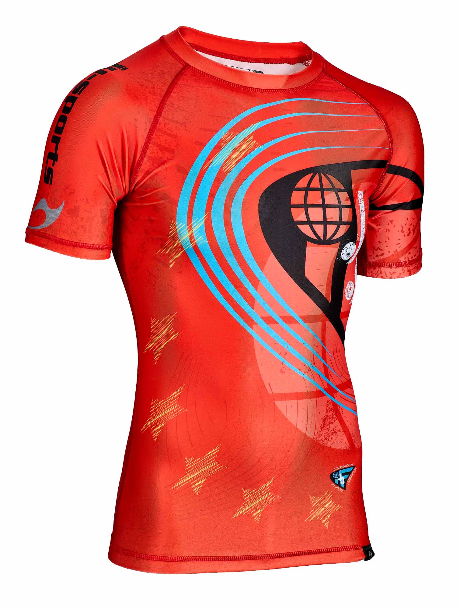 Rashguard shortsleeve red - JJIF approved 