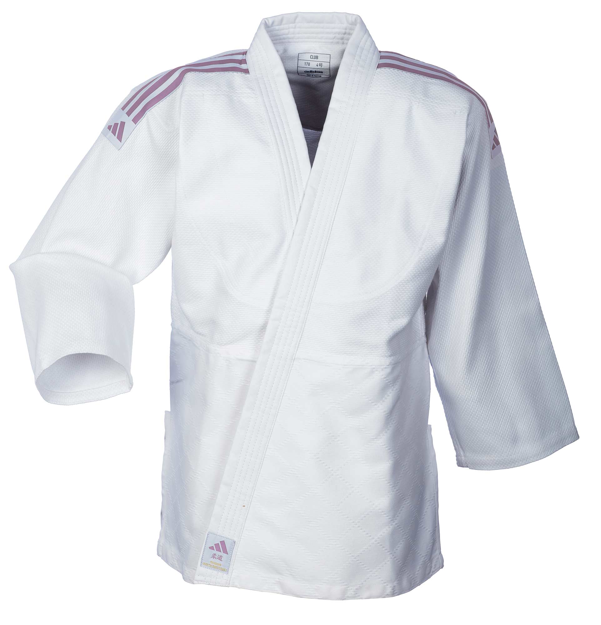 adidas judo gi Club J350 white/pink stripes