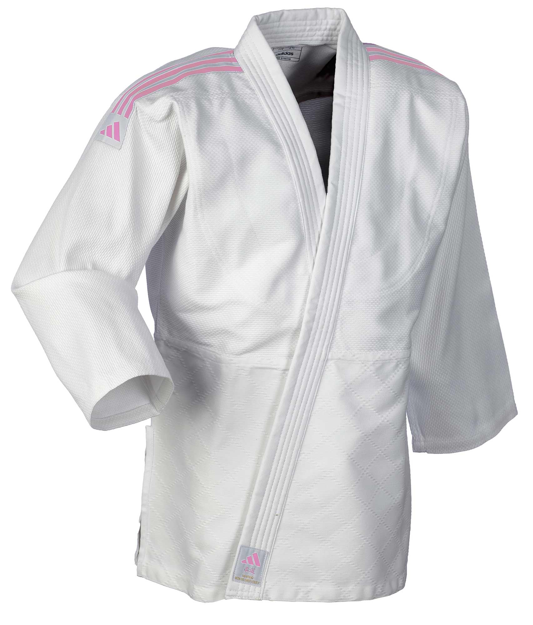 adidas judo gi Club J350 white/pink stripes