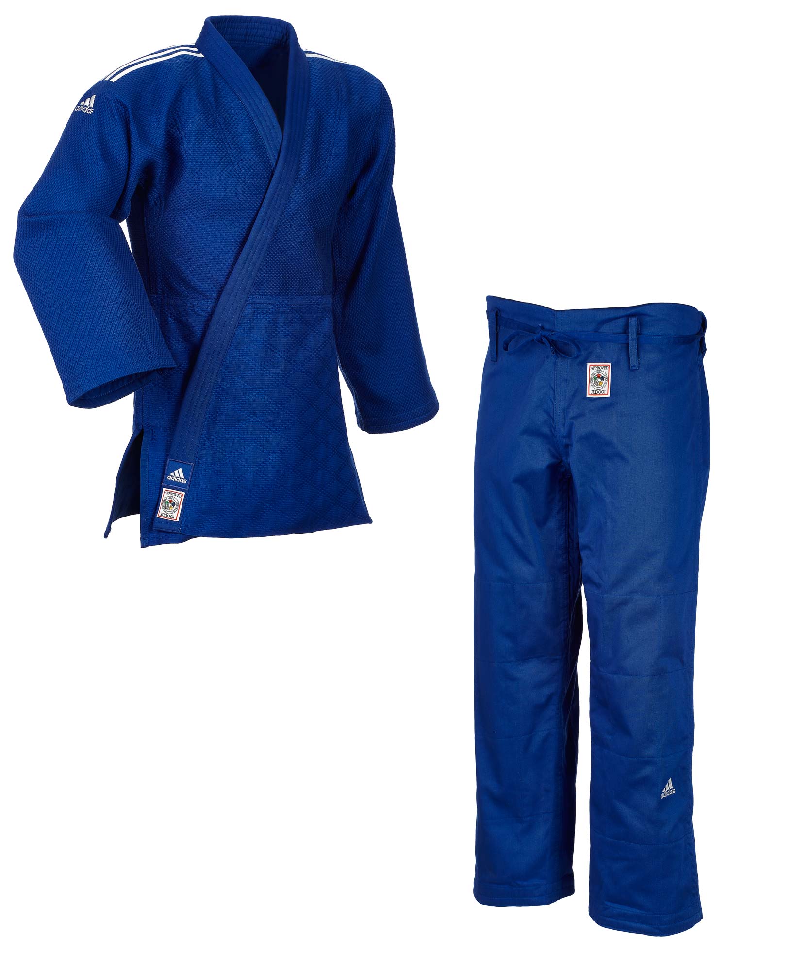 adidas judo gi Champion II JIJFS, blue / white stripes slim cut