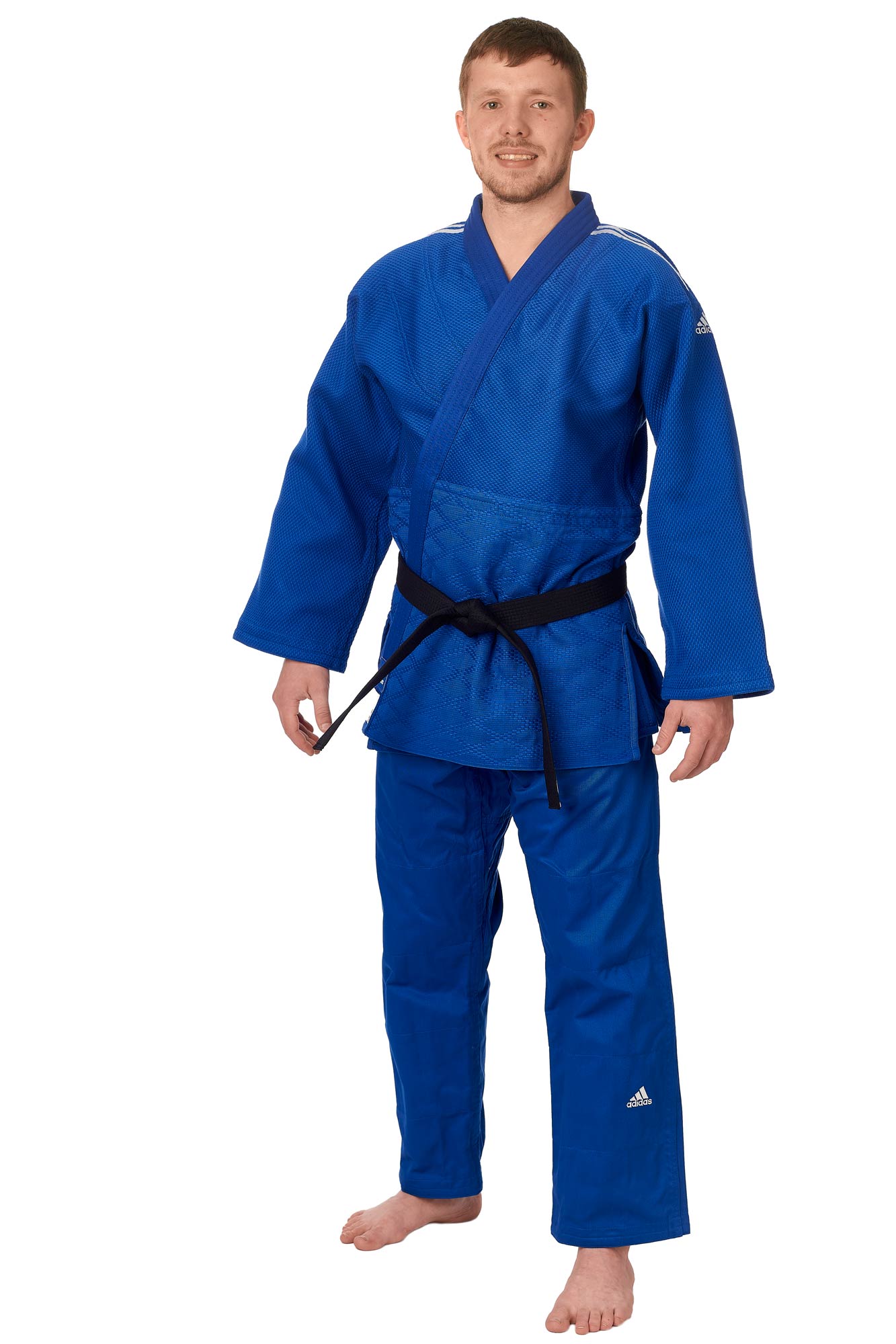 adidas judo gi Champion II JIJF, blue / white stripes