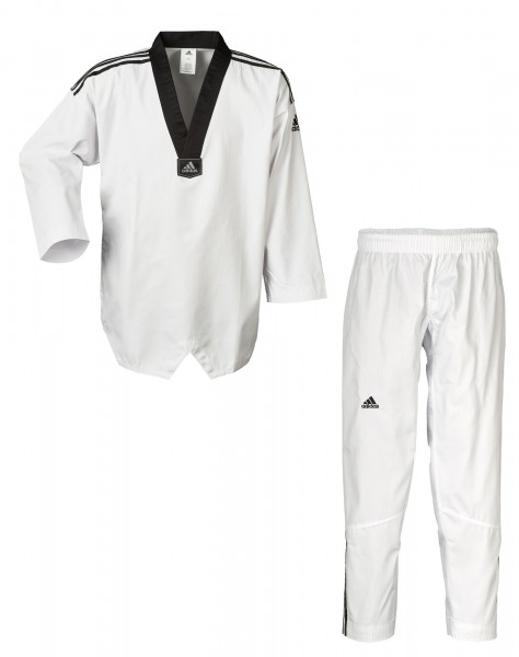 adidas Taekwondoanzug, Adi Club 3 stripes, schwarzes Revers, ADITCB02