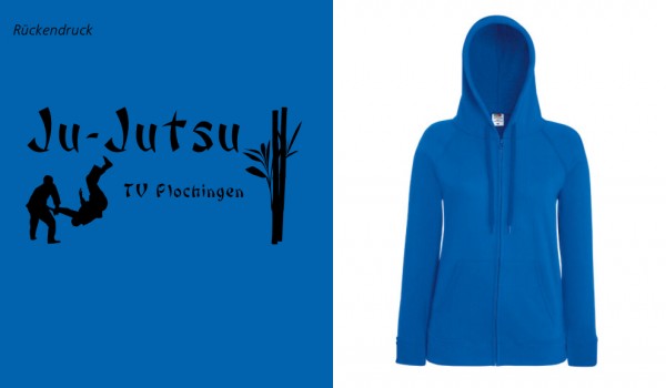Ladies Lightweight Hooded Sweat Jacket, F408, TV Plochingen Ju-Jutsu blau
