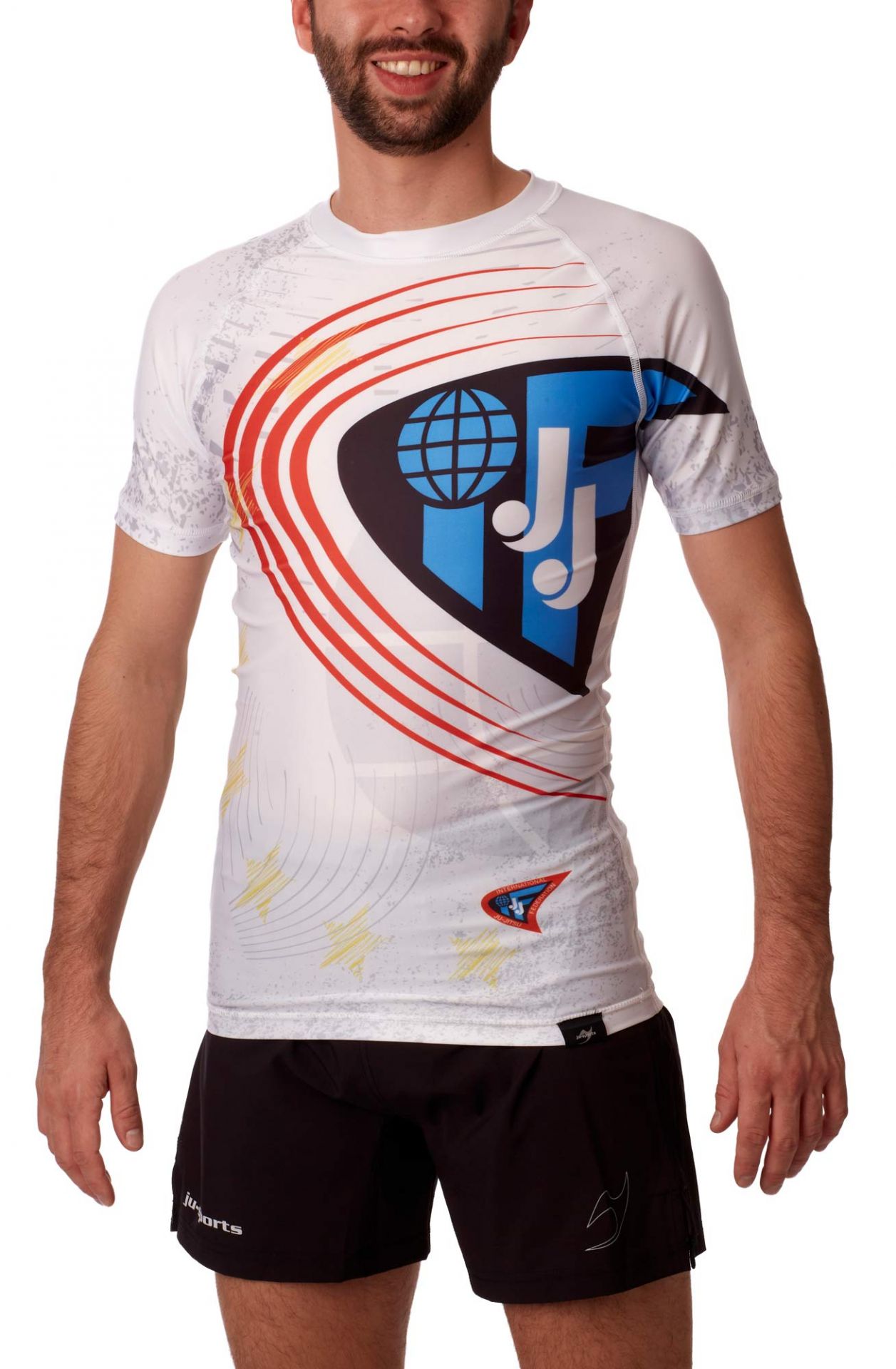 Ju-Sports Rank Rashguard Pro Kurzarm – IBJJF-konform Für Blaugurte, 80% Polyester, 20% Elasthan